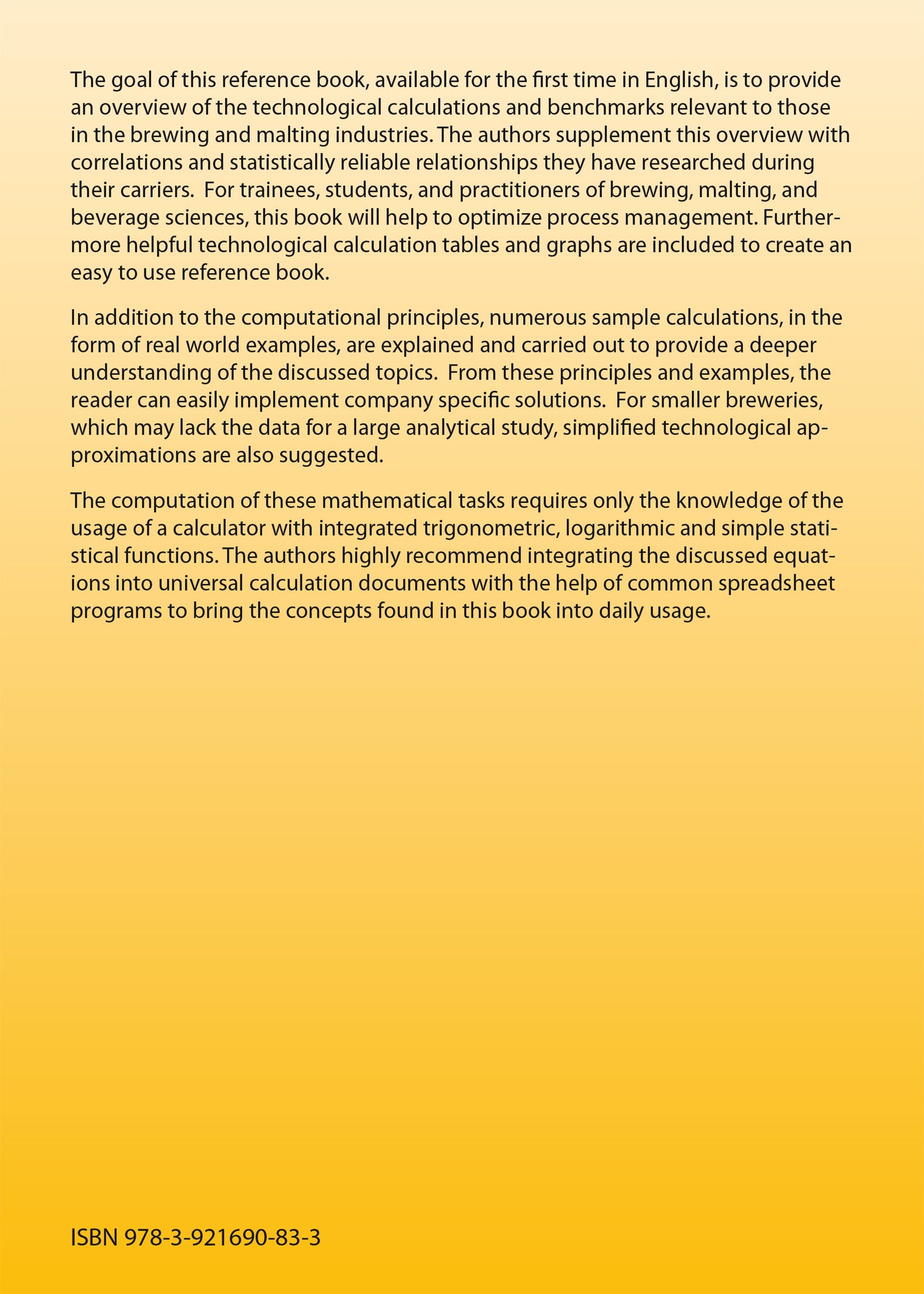 Applied Mathematics for Malting and Brewing Technologists