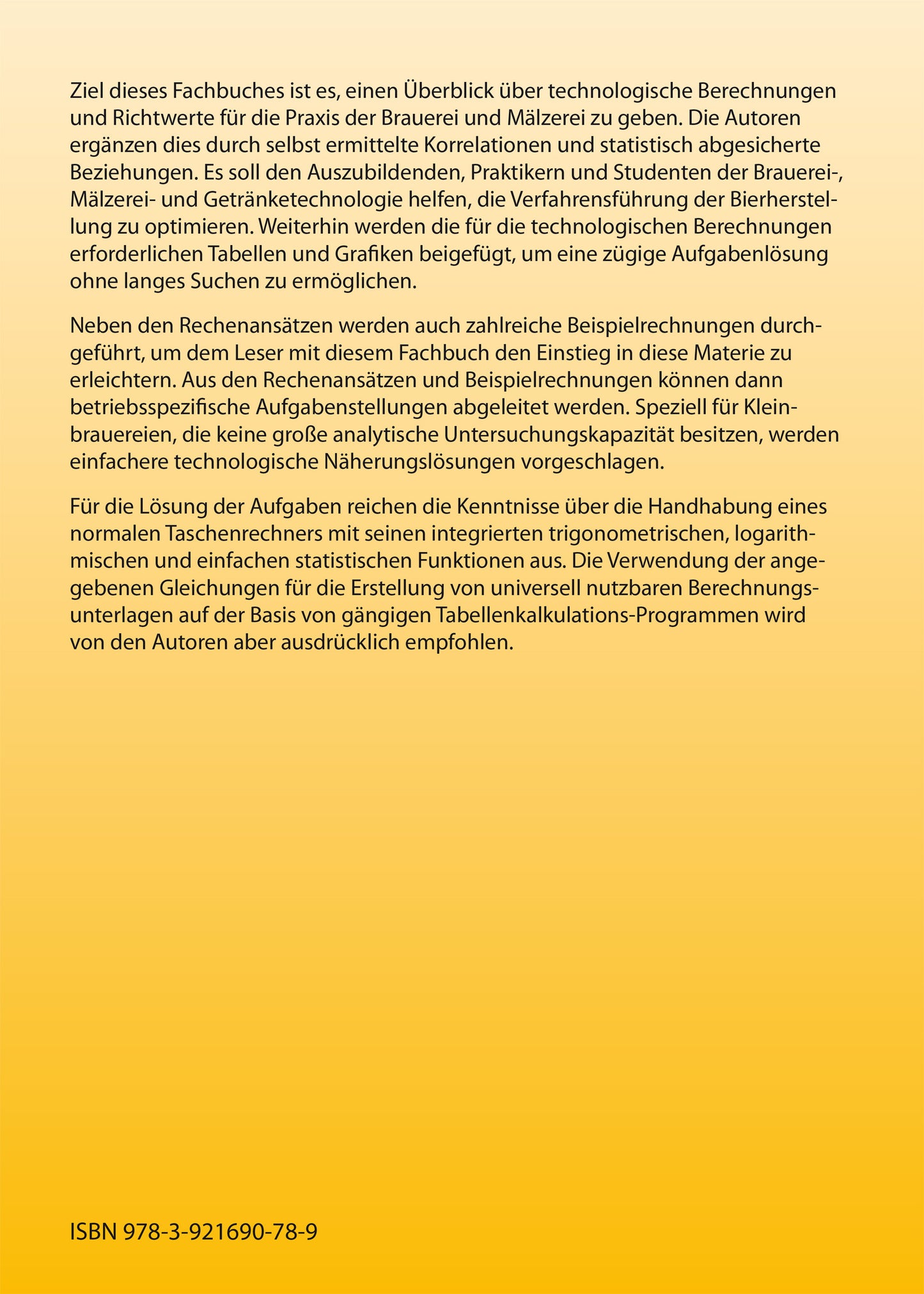 Fachrechnen für Mälzerei- und Brauereitechnologen