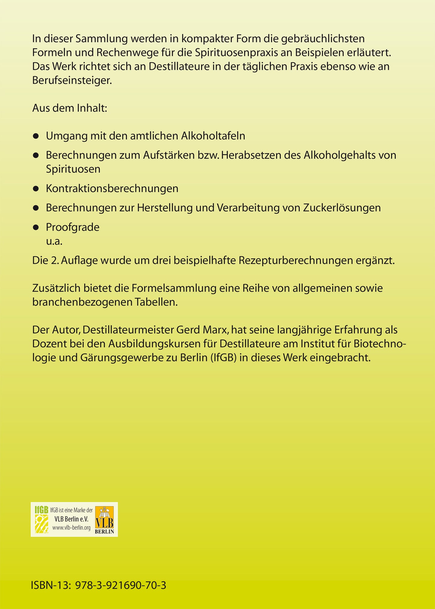 Formelsammlung für die Spirituosenindustrie